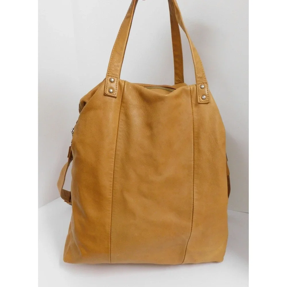 LUMI Large Shopping Tote Bag Women's Tan‎ Leather